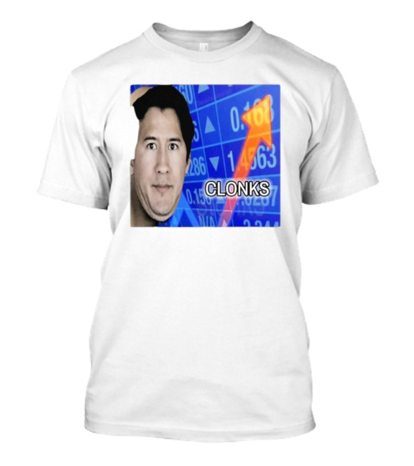 Cloak Oddly Specific Clonks Meme Face With Stock Market Arrow T-Shirt