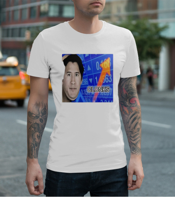 Cloak Oddly Specific Clonks Meme Face With Stock Market Arrow T-Shirt