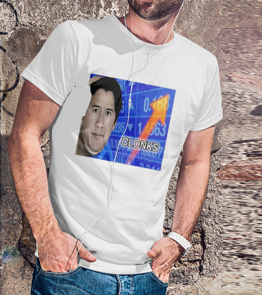 Cloak Oddly Specific Clonks Meme Face With Stock Market Arrow T-Shirt