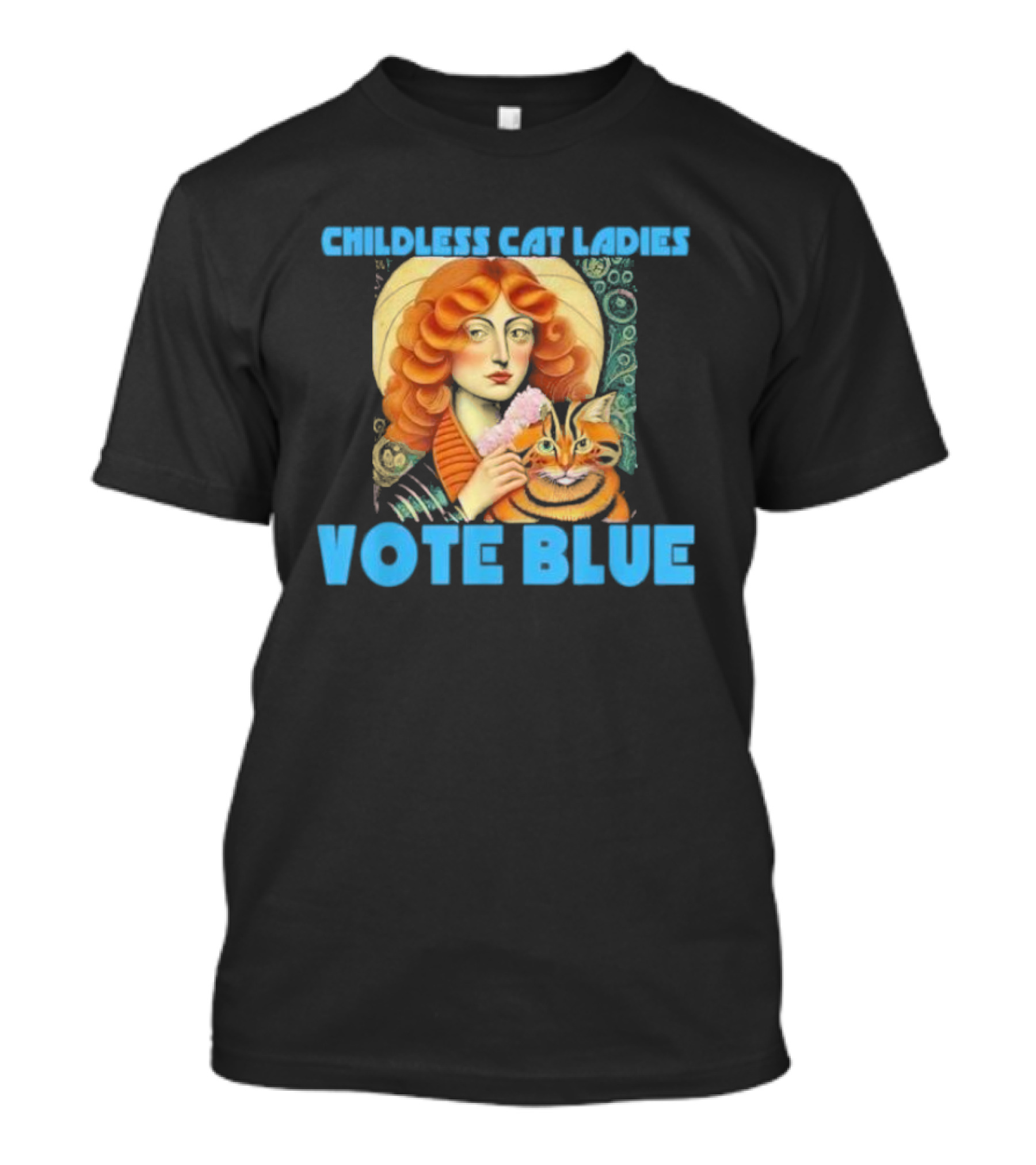 Childless Cat Ladies Vote Blue Renaissance Cat T-Shirt