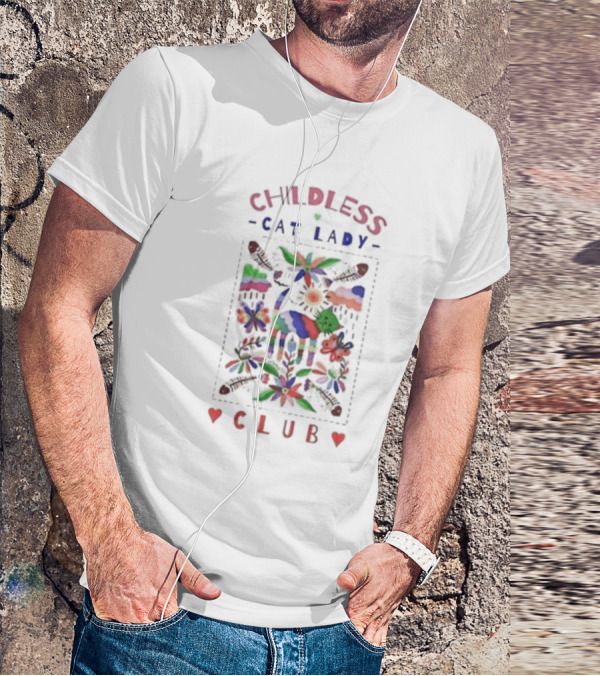 Childless Cat Lady Club Colorful Mexican T-Shirt
