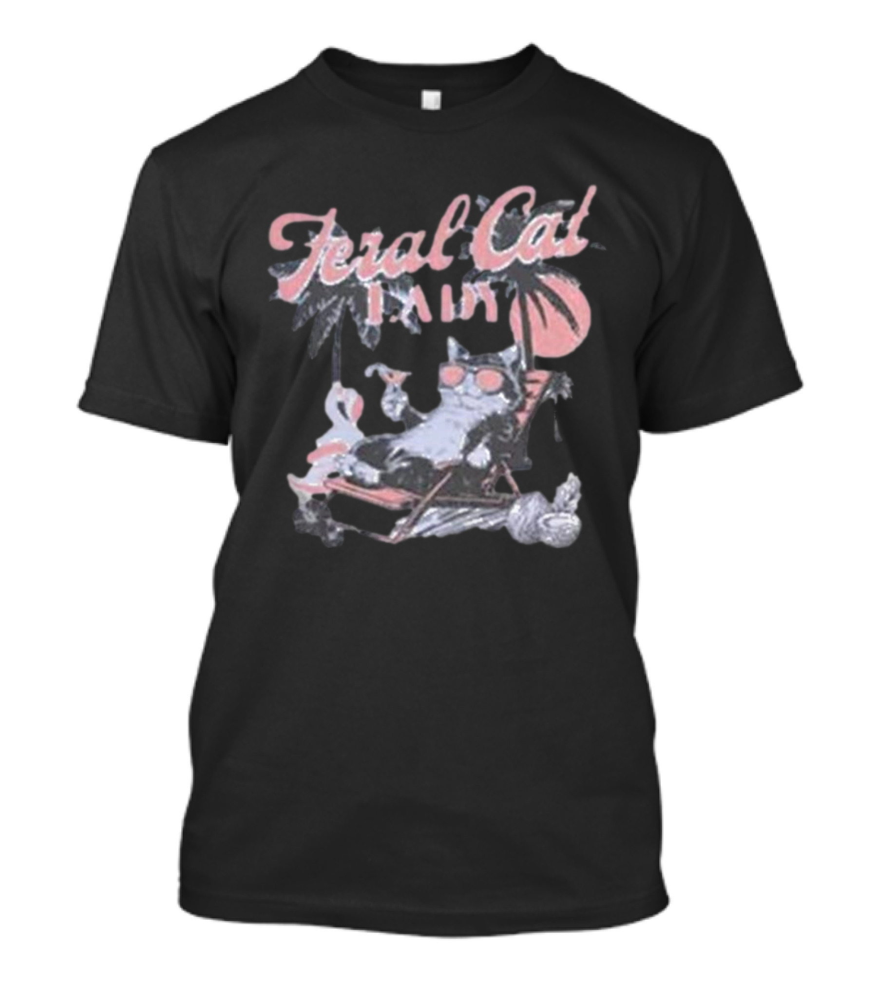 Feral Cat Lady For Kamala Harris Coconut Tree T-Shirt