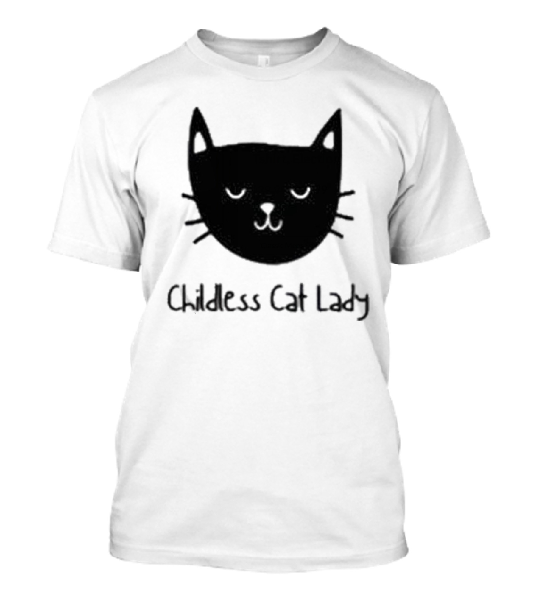 Childless Cat Lady Political Election Vote 2024 Cat Face T-Shirt