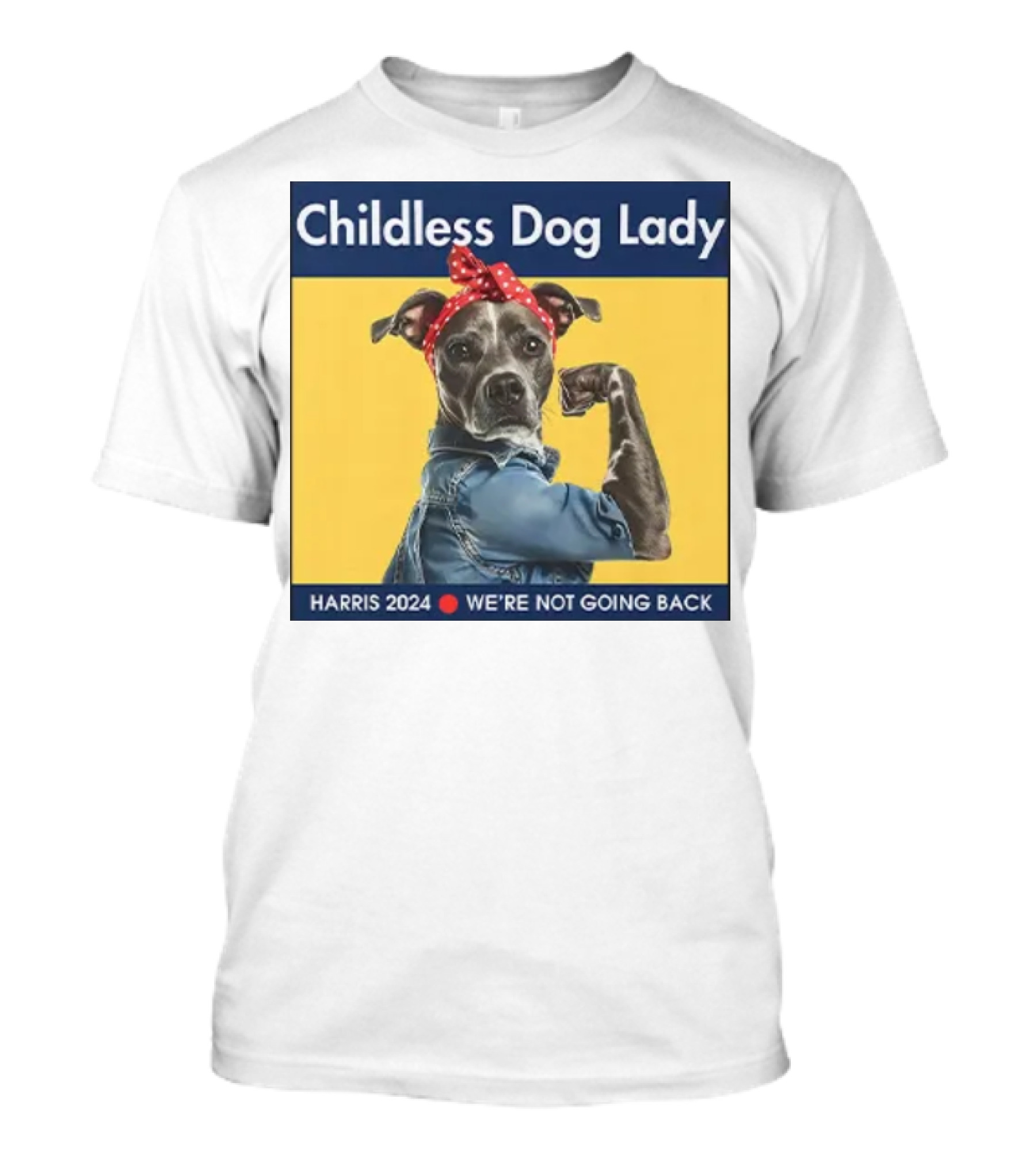Childless Dog Lady Harris 2024 We're Not Going Back T-Shirt