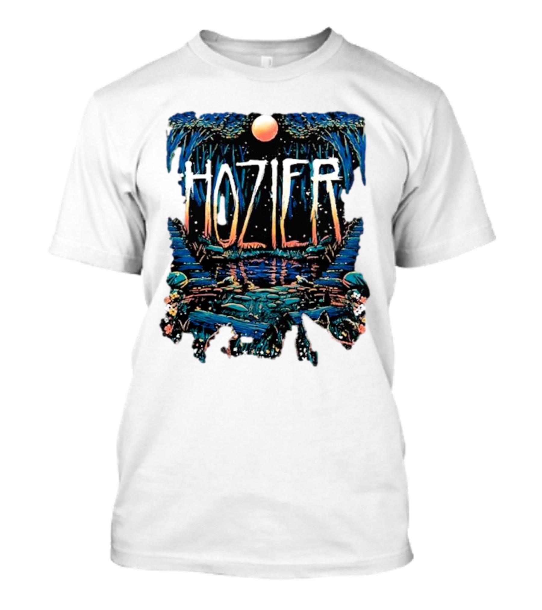 Hozier Show 2024 Saint Paul MN Scenic Lake Moonlit Grove T-Shirt