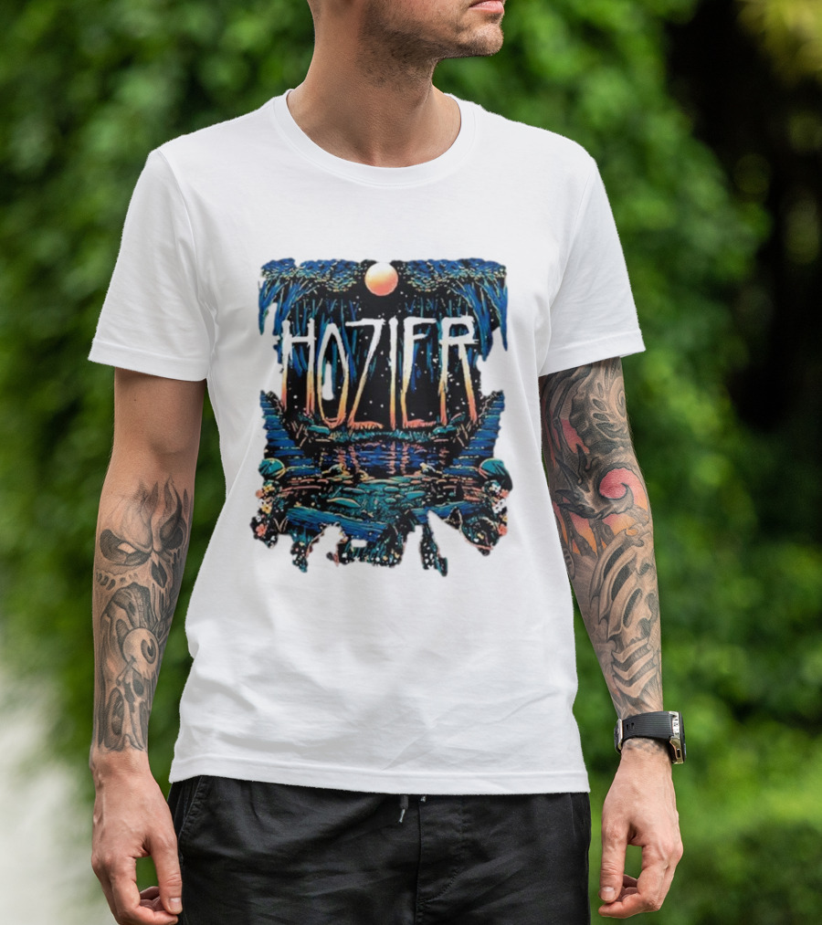 Hozier Show 2024 Saint Paul MN Scenic Lake Moonlit Grove T-Shirt