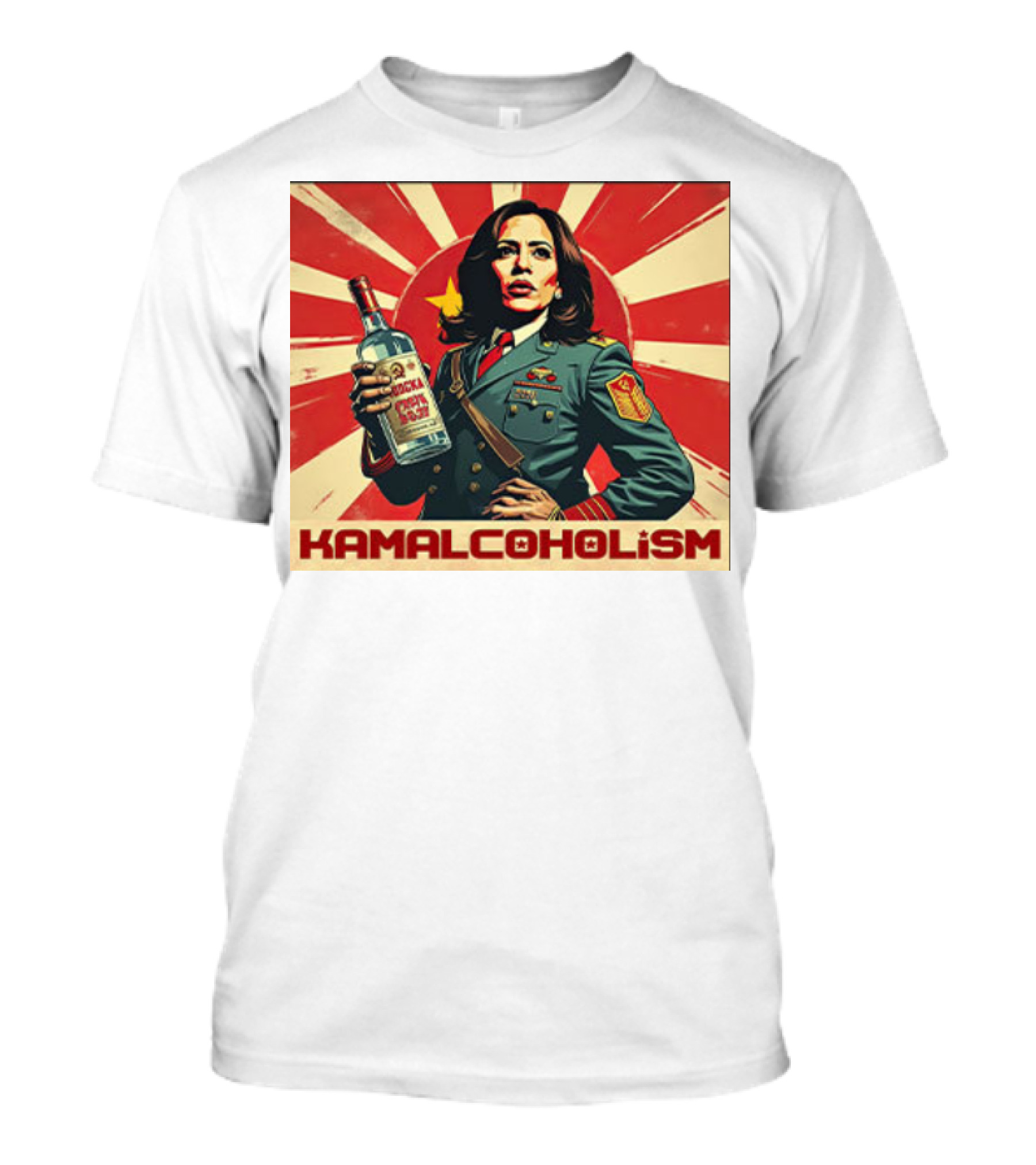 Kamala Harris Hammered Kamalacoholism Vodka Communism T-Shirt