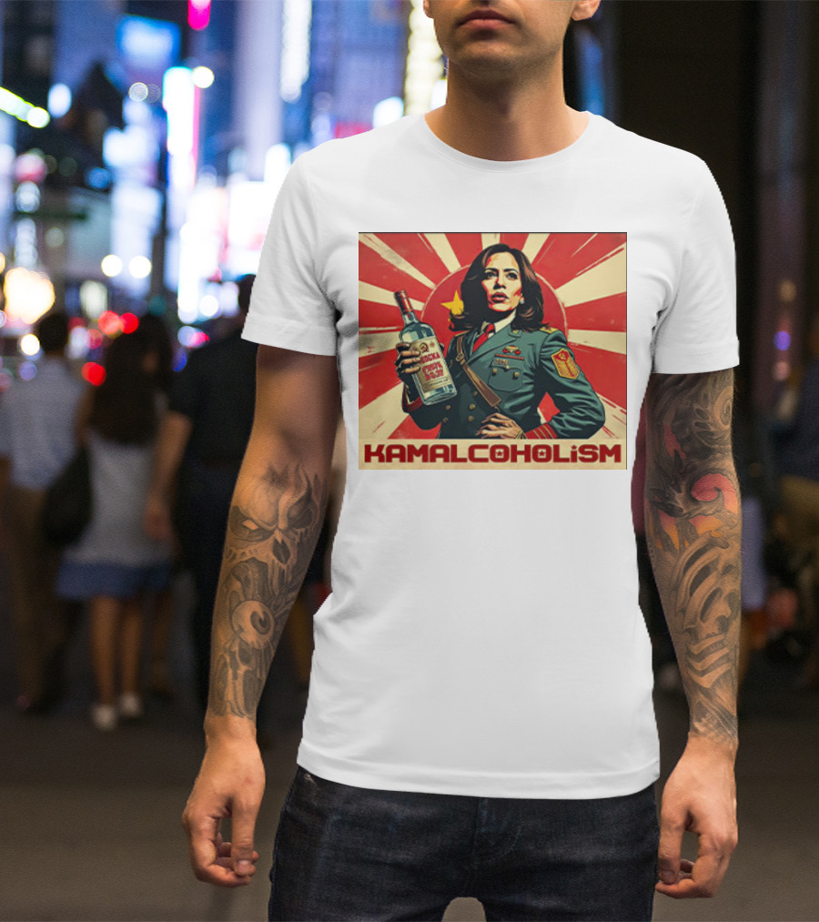 Kamala Harris Hammered Kamalacoholism Vodka Communism T-Shirt