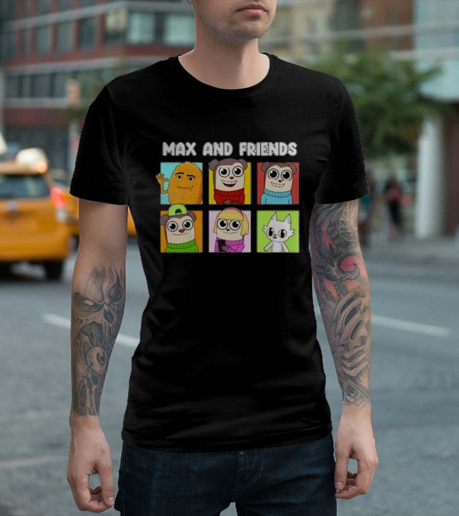 Max And Friends Cartoon Characters Collection T-Shirt