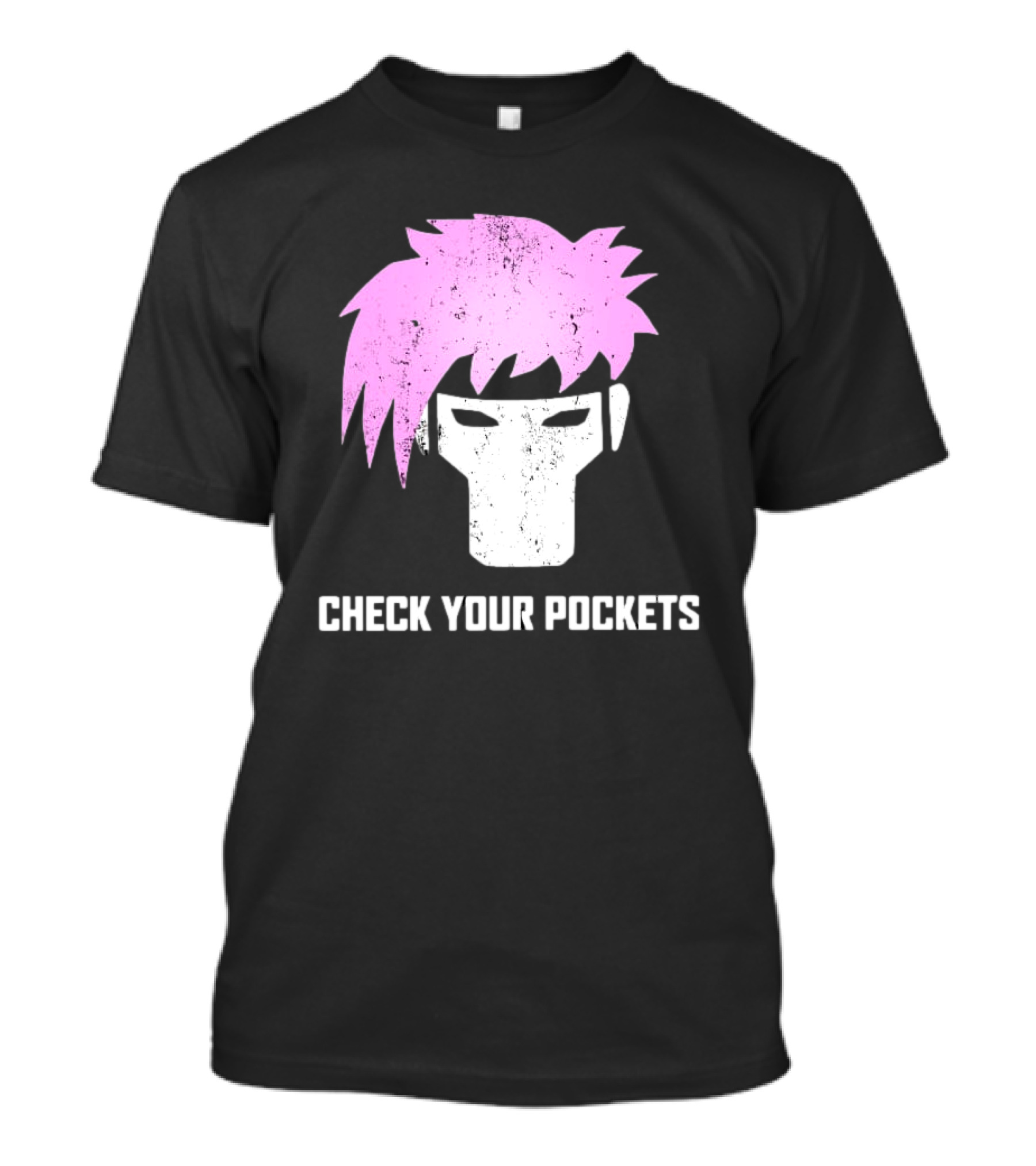 Channing Tatum Gambit Check Your Pockets Masked Pink Hair T-Shirt