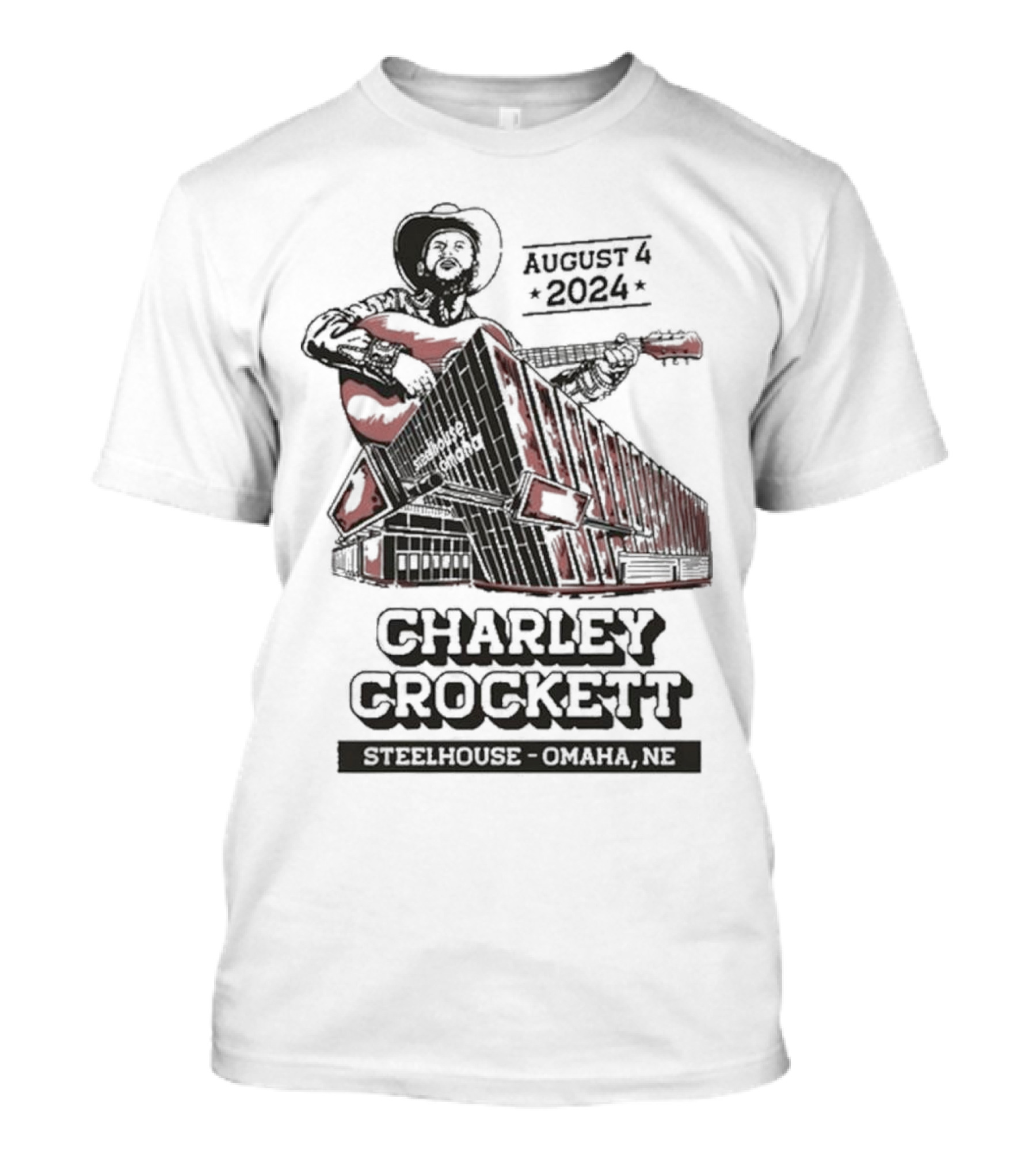 Charley Crockett August 4 2024 Steelhouse Omaha NE T-Shirt