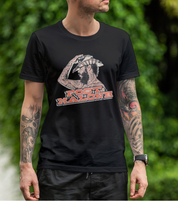 Cheatin Snakes Post Malone Cowboy Tattoo Sketch T-Shirt