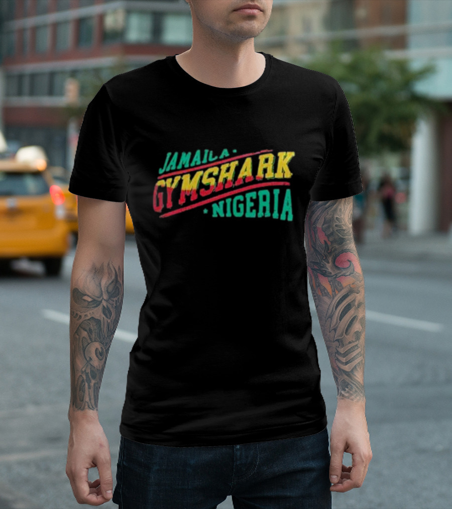 Jamaica Gymshark Nigeria Vintage Text T-Shirt