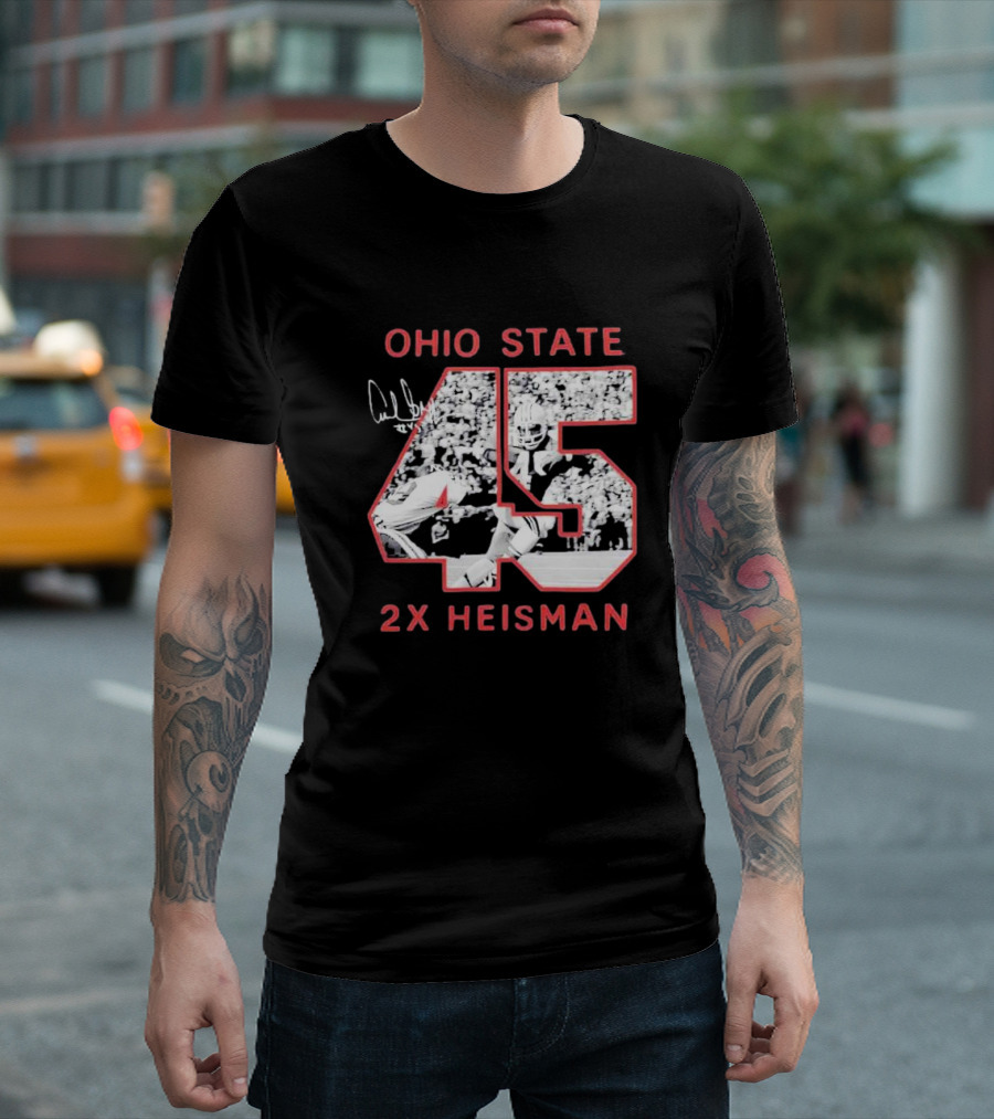 Ohio State Archie Griffin 45 2x Heisman Trophy Winner T-Shirt
