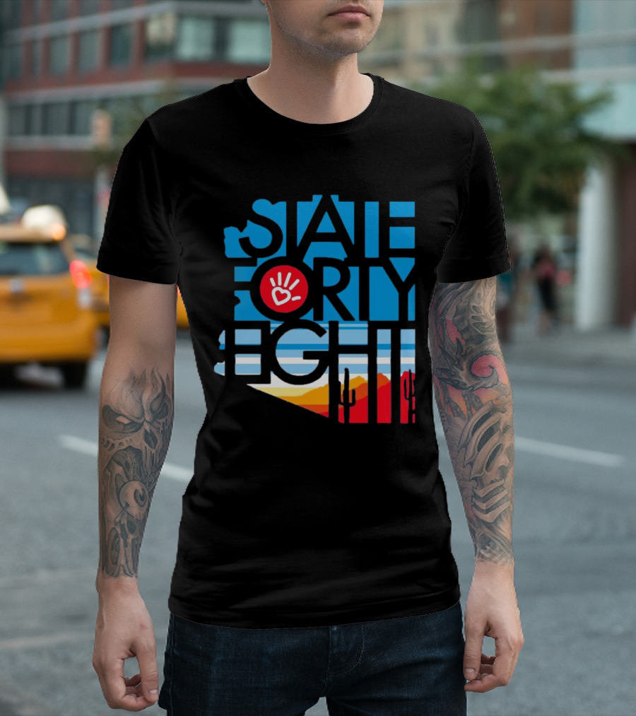 State Forty Eight Love Handprint Desert Sunset T-Shirt