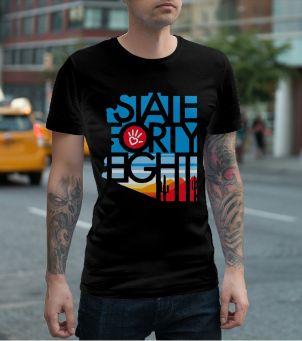 State Forty Eight Love Handprint Desert Sunset T-Shirt