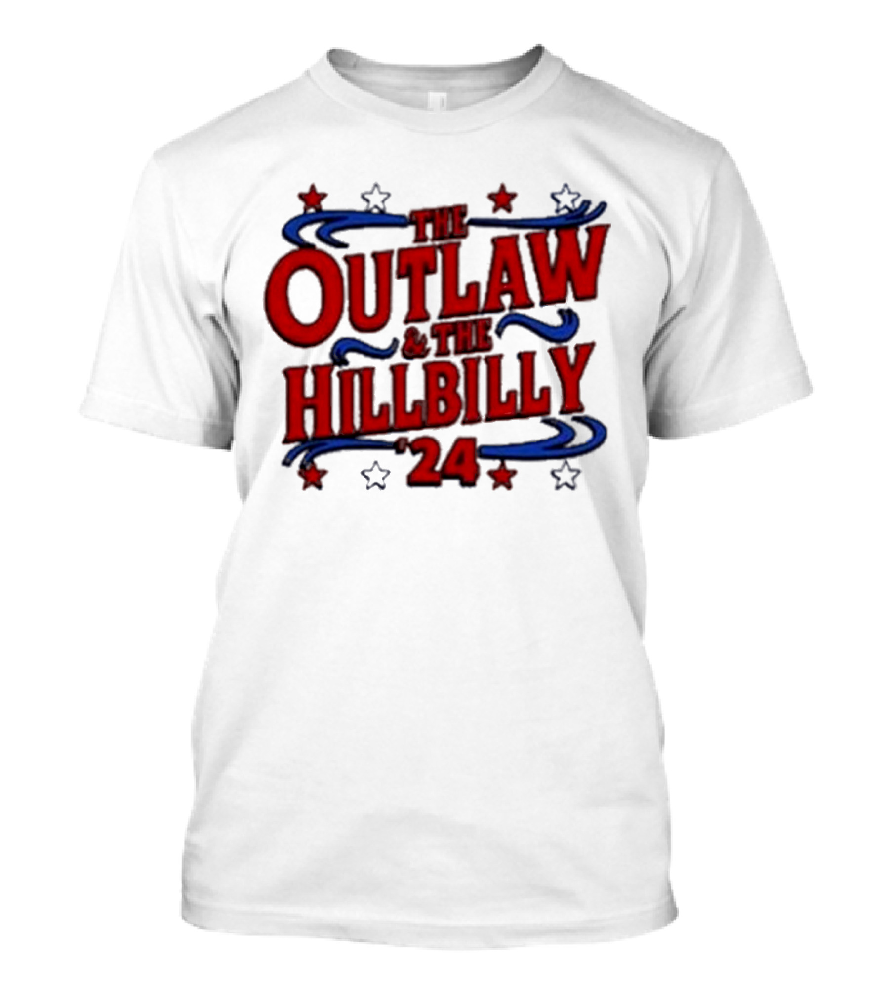The Outlaw And The Hillbilly '24 Red And Blue Stars T-Shirt