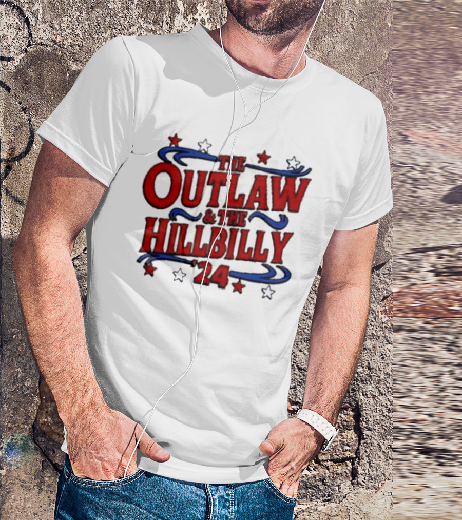 The Outlaw And The Hillbilly '24 Red And Blue Stars T-Shirt