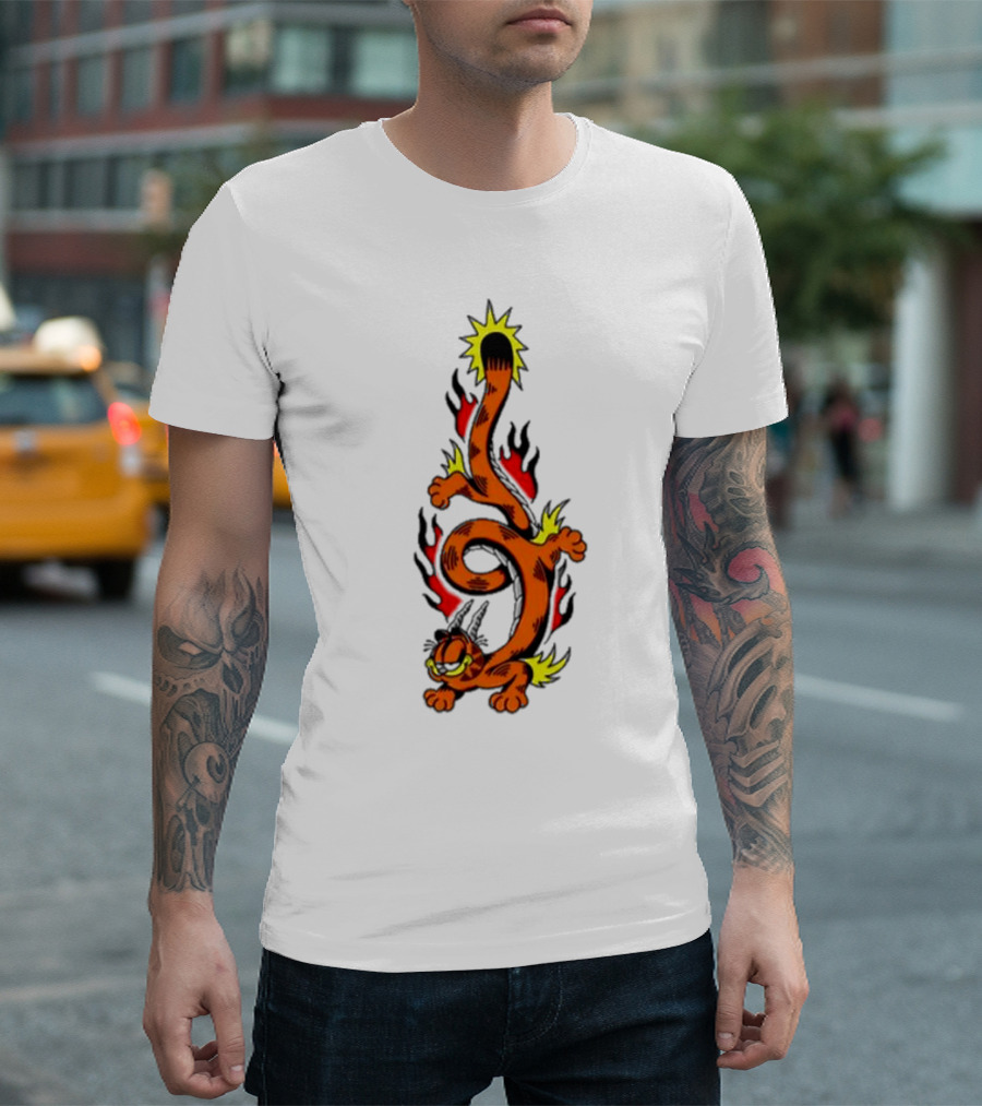 Garfield Transforming Fiery Dragon with Buggy Goods Elements T-Shirt