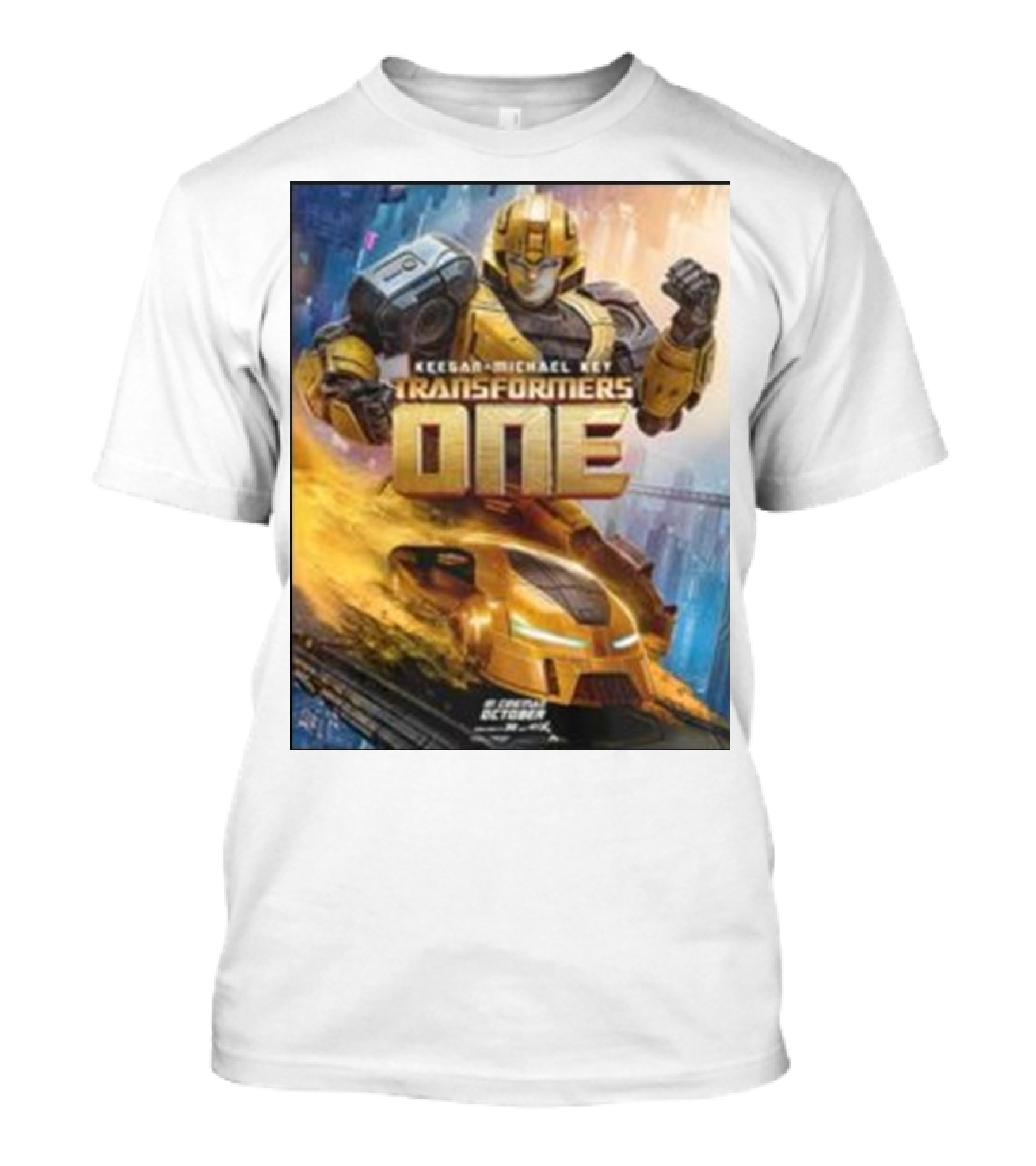 Keegan-Michael Key Transformers One Bumblebee Movie Merchandise Gamer Action Robot T-Shirt