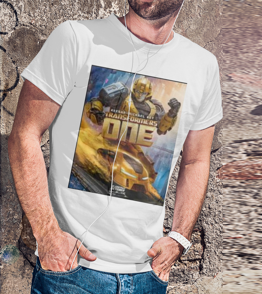 Keegan-Michael Key Transformers One Bumblebee Movie Merchandise Gamer Action Robot T-Shirt