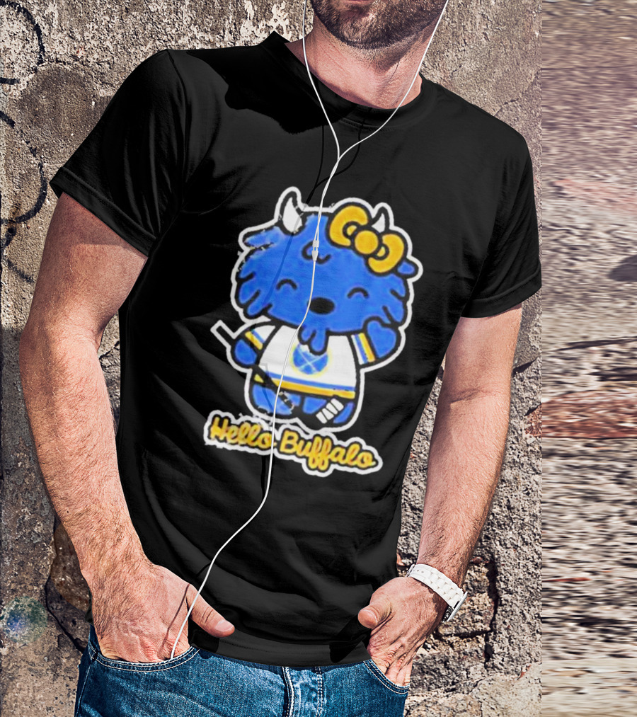 Hello Buffalo Hockey Carl Cordes Buffalo NY Artist T-Shirt