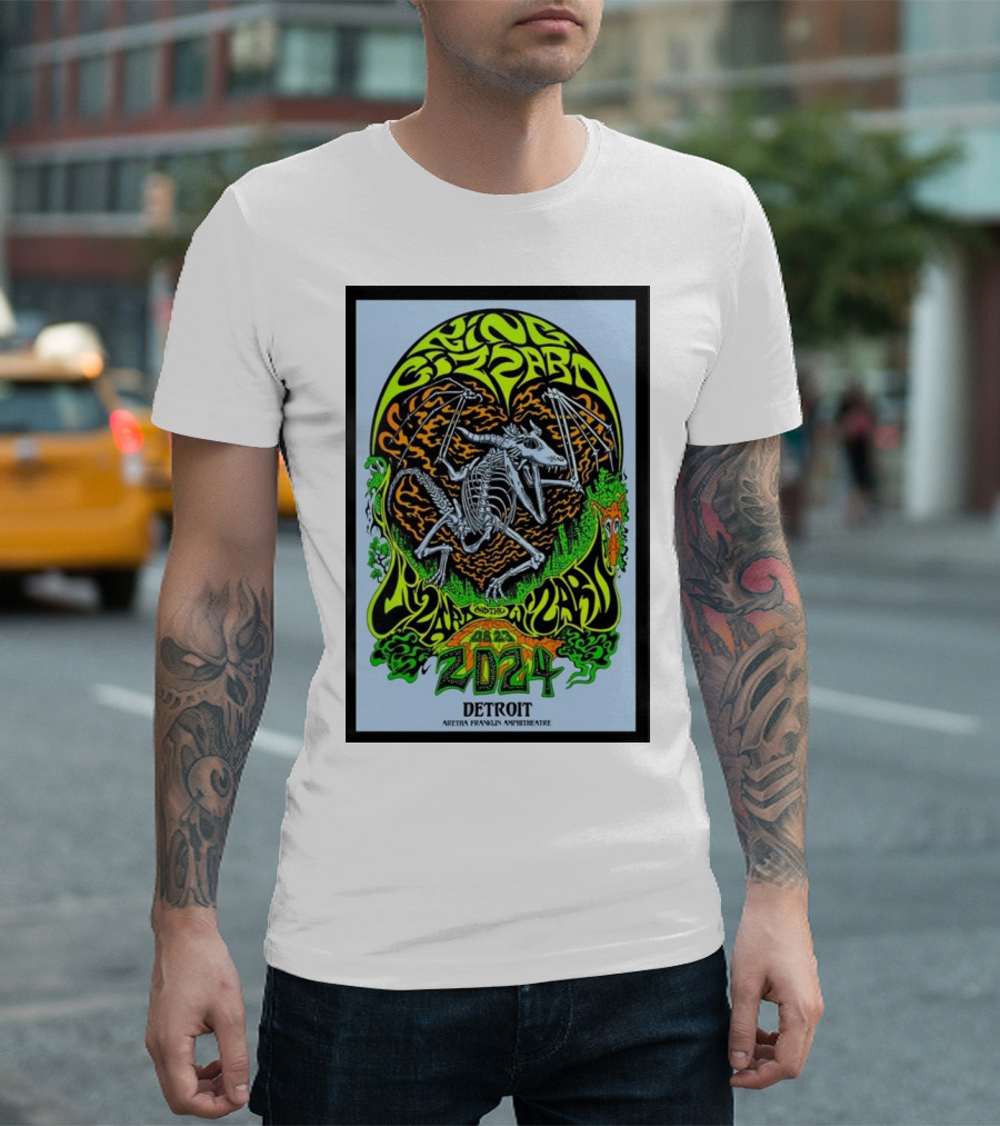 King Gizzard Aug 23 2024 Aretha Franklin Amphitheatre Detroit MI Psychedelic T-Shirt