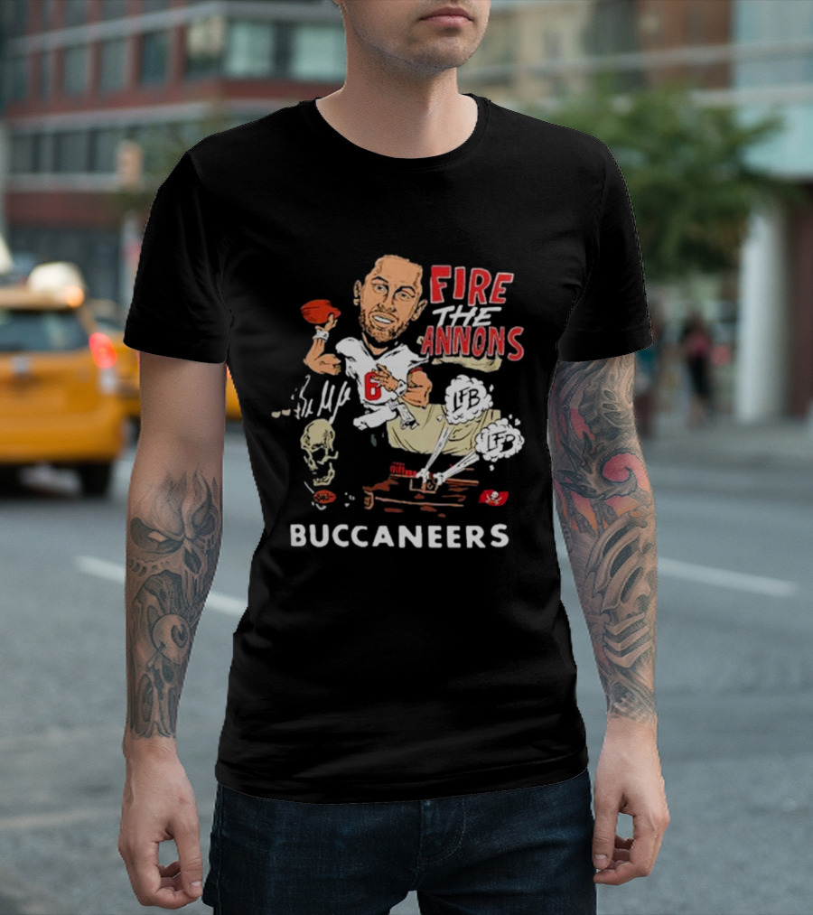Fire The Cannons Buccaneers NFL Quarterback Caricature T-Shirt