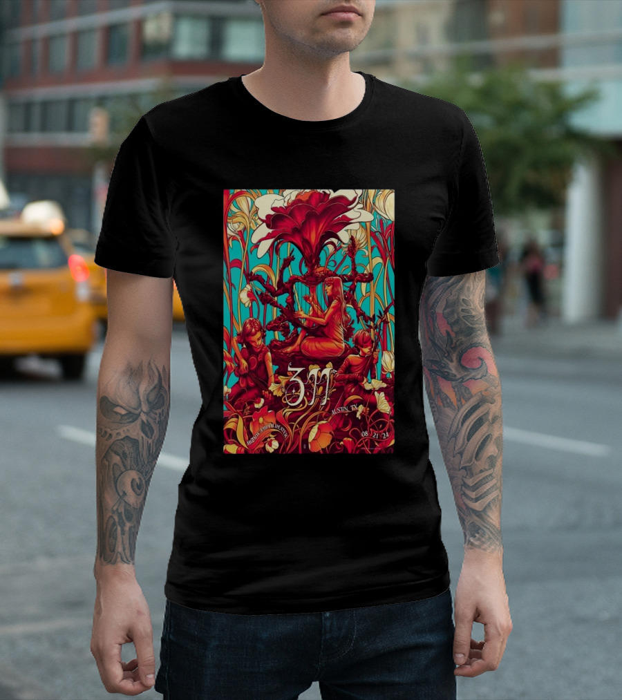 311 Moody Amphitheater Austin TX 08 21 24 Art Nouveau T-Shirt