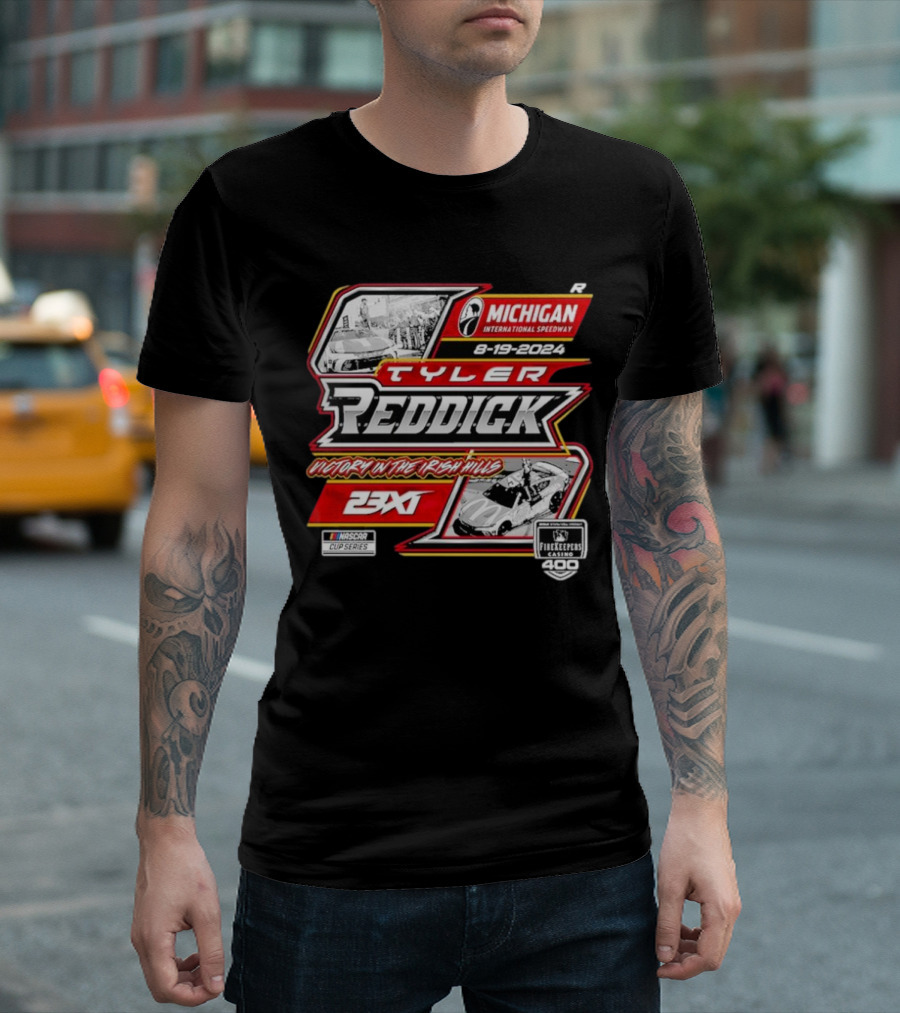 Tyler Reddick 23XI Racing Victory In The Irish Hills Michigan International Speedway 8-19-2024 NASCAR Cup Series FireKeepers Casino 400 T-Shirt