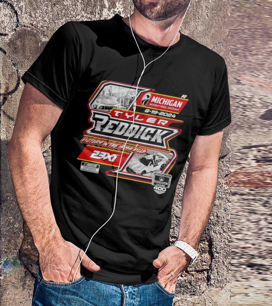 Tyler Reddick 23XI Racing Victory In The Irish Hills Michigan International Speedway 8-19-2024 NASCAR Cup Series FireKeepers Casino 400 T-Shirt