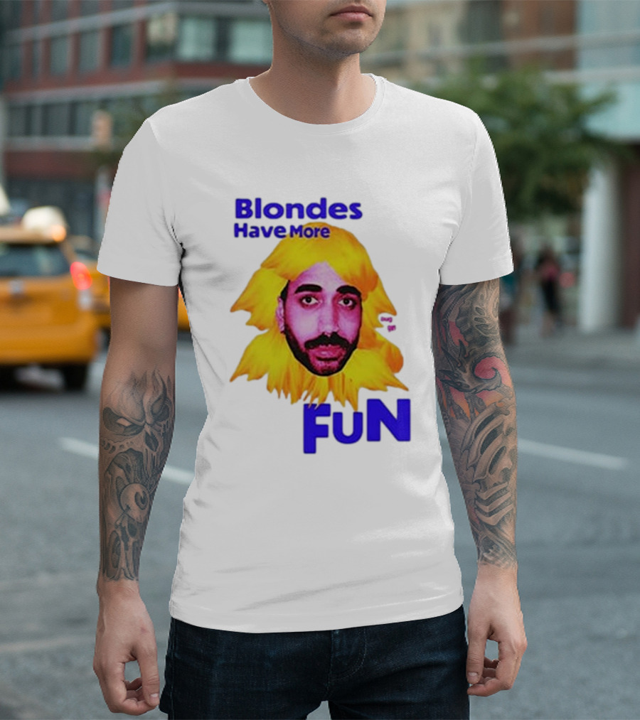 Blondes Have More Fun Face Yellow Hair T-Shirt