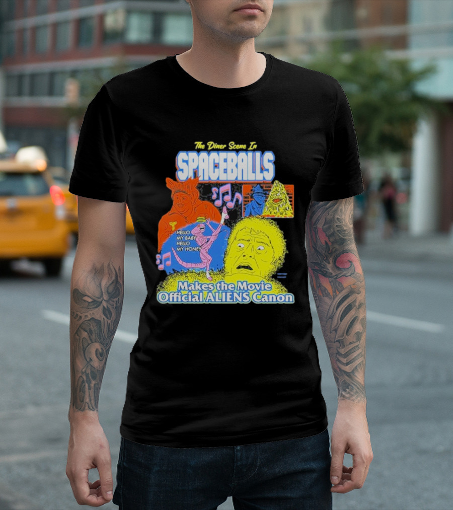 Spaceballs The Diner Scene Makes the Movie Official Aliens Canon T-Shirt