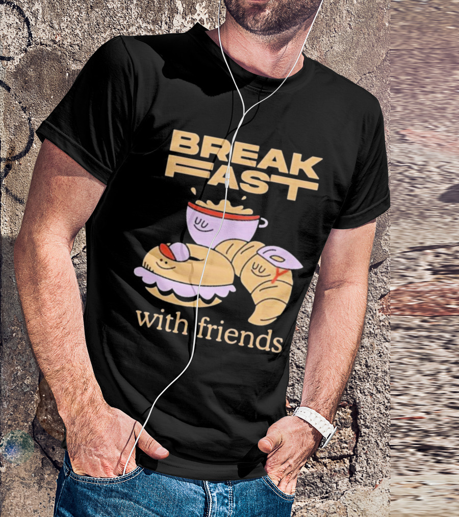 Breakfast With Friends Breakfast Racing Team Cup Croissant Bun T-Shirt