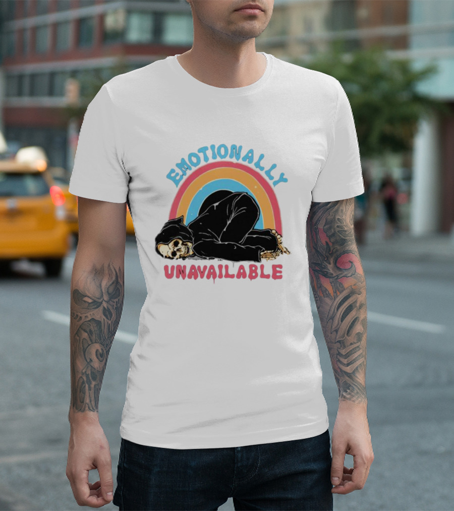Emotionally Unavailable Skeleton Rainbow T-Shirt
