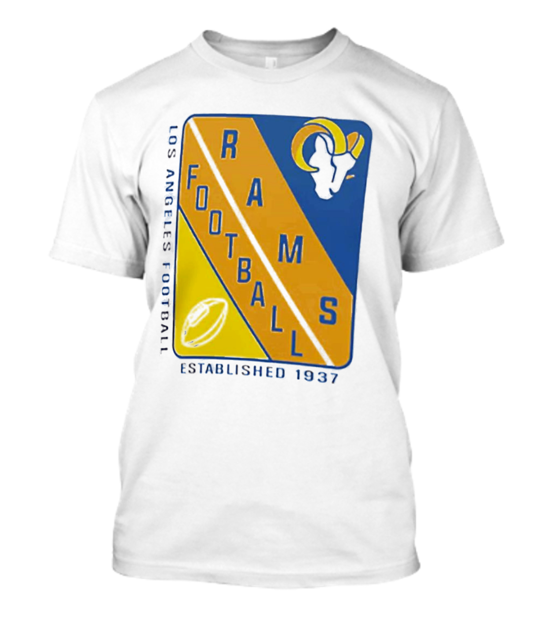 Established 1937 Los Angeles Football Rams Starter Shield Footballs T-Shirt