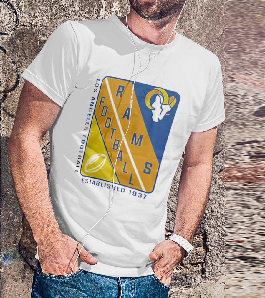 Established 1937 Los Angeles Football Rams Starter Shield Footballs T-Shirt