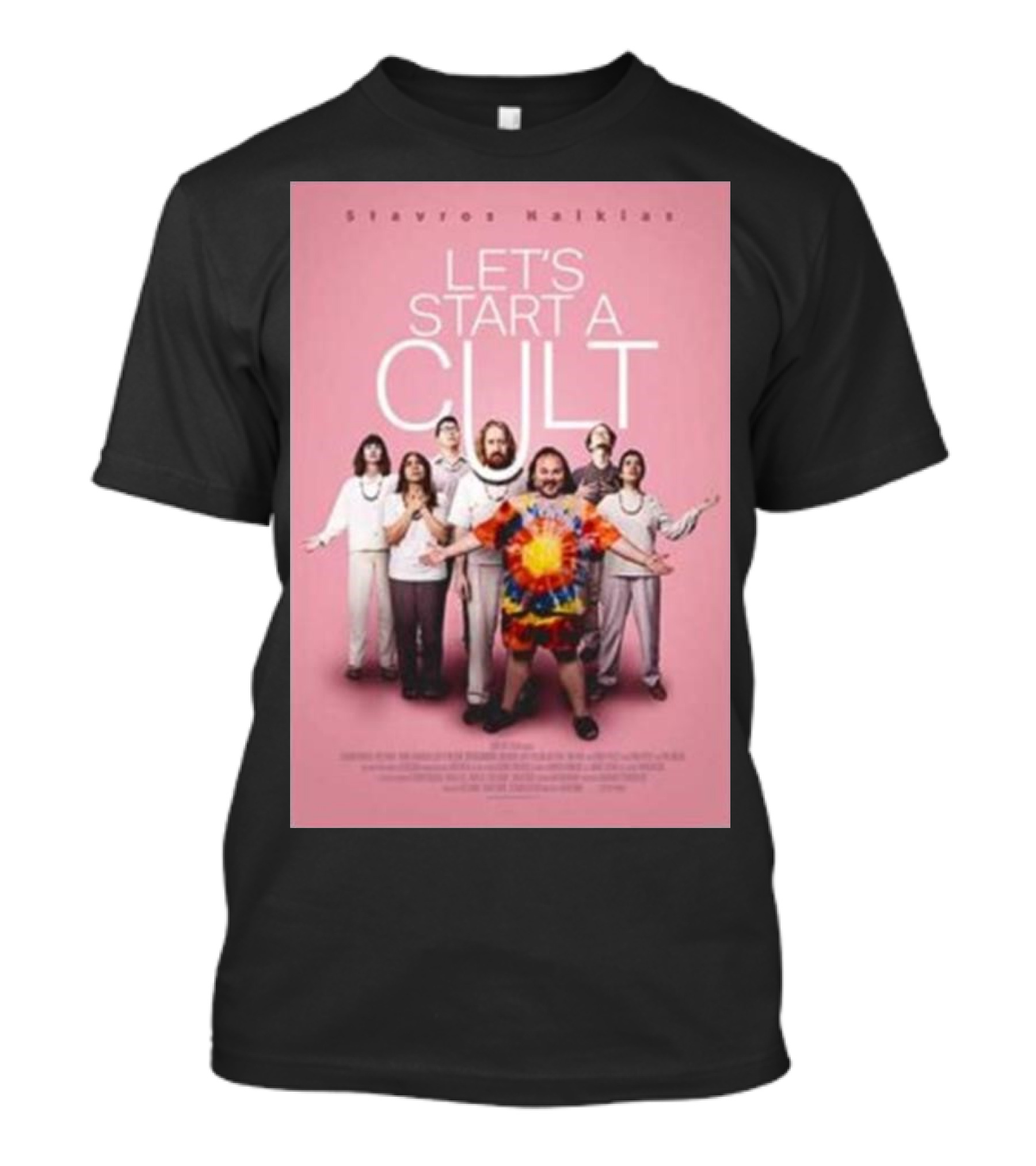 Let's Start A Cult Film With Stavros Halkias Group Photo Pink Background T-Shirt