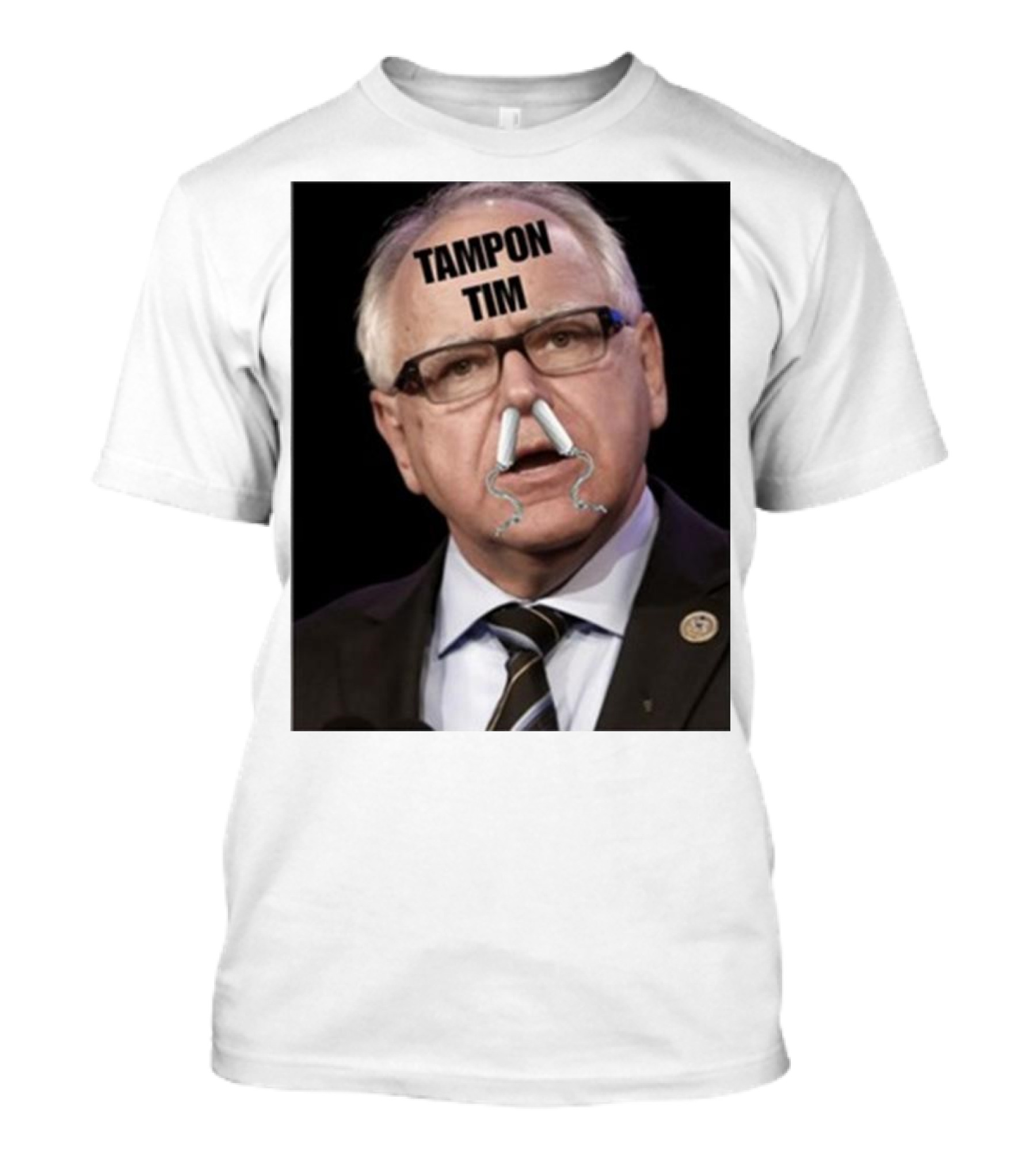 Tampon Tim Walz Dumb New Satire T-Shirt