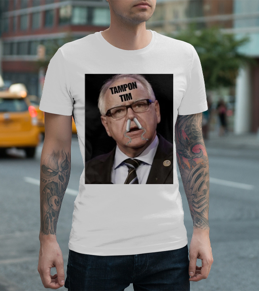 Tampon Tim Walz Dumb New Satire T-Shirt