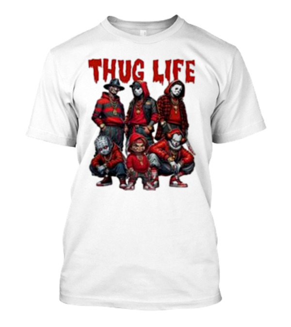 Thug Life Horror Clown Gang Red Hoodies T-Shirt