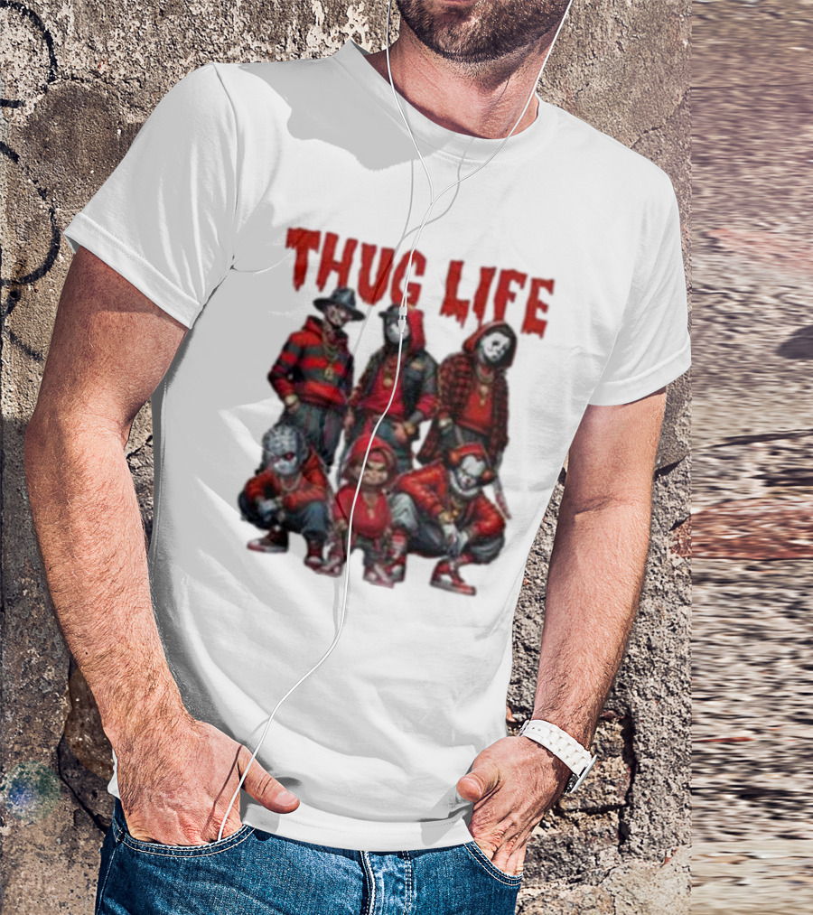 Thug Life Horror Clown Gang Red Hoodies T-Shirt