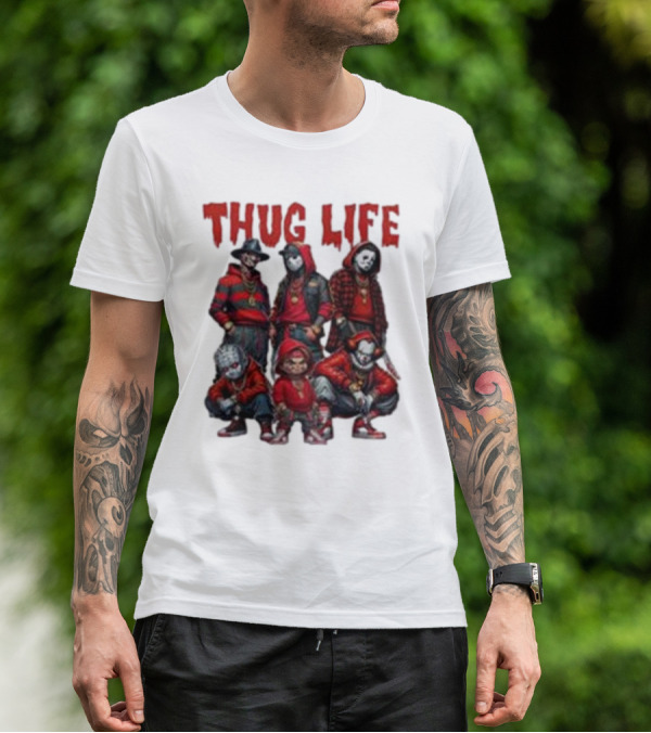 Thug Life Horror Clown Gang Red Hoodies T-Shirt