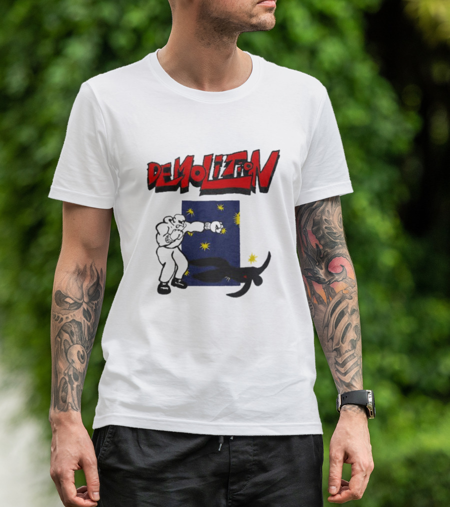 Demolition Extremely Good Boxing Punch Against Starry Night Shadow T-Shirt