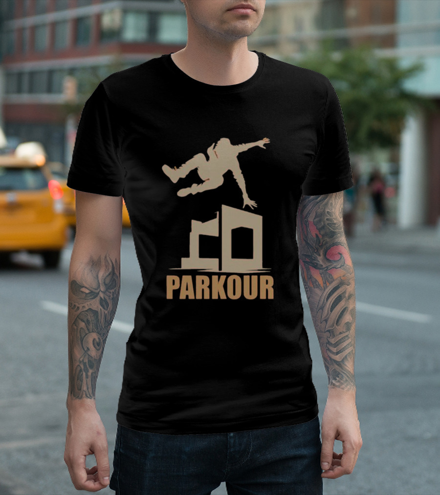 Free-Running Urban Parkour Jumping Silhouette Street T-Shirt