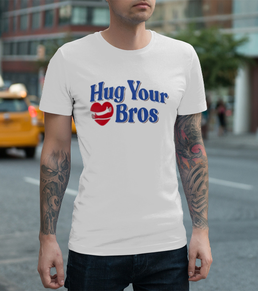 Friday Beers Hug Your Bros Heart Embrace T-Shirt