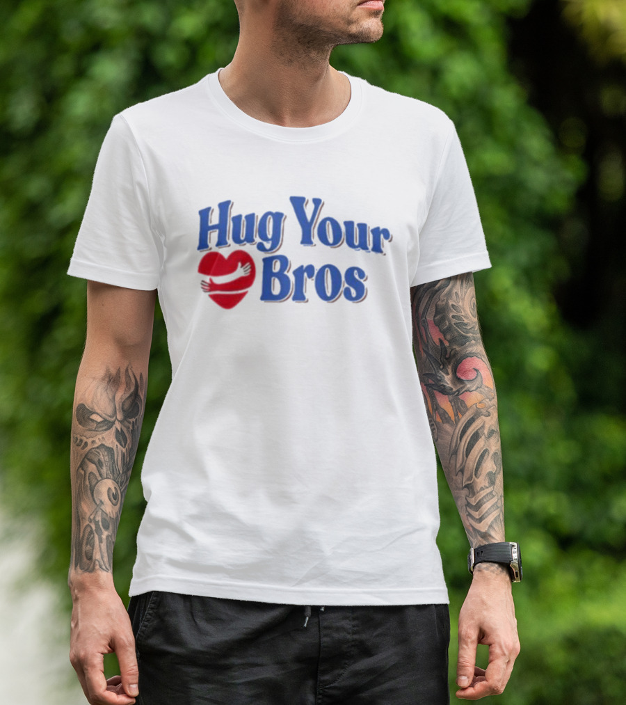 Friday Beers Hug Your Bros Heart Embrace T-Shirt