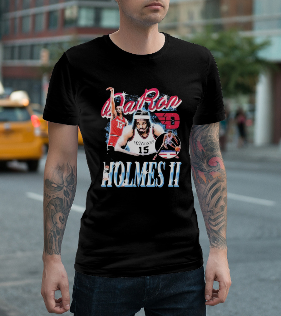 DaRon Holmes II Dayton Flyers Basketball Collage T-Shirt