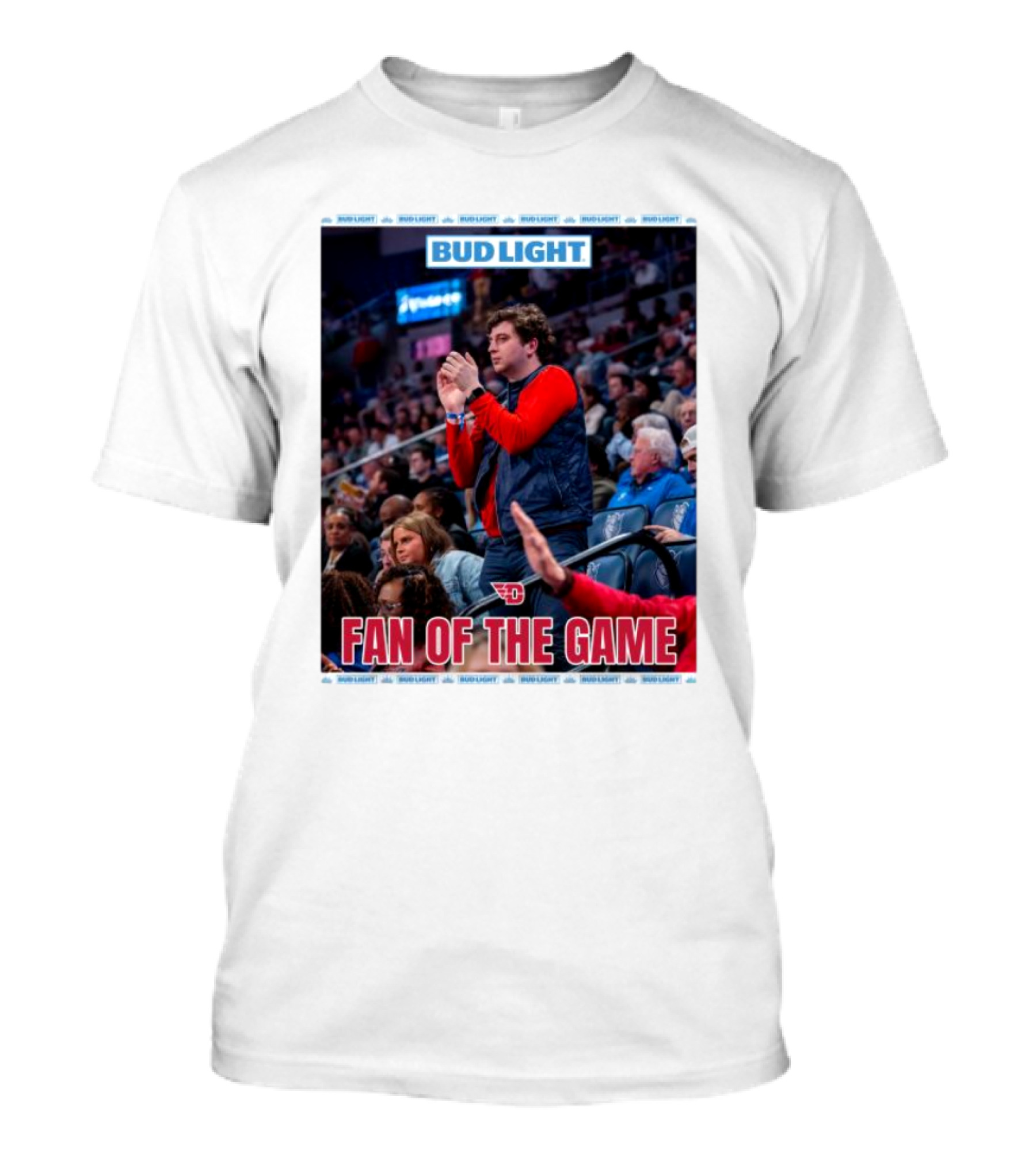 Dayton Basketball Bud Light Fan Of The Game Courtside Highlight T-Shirt