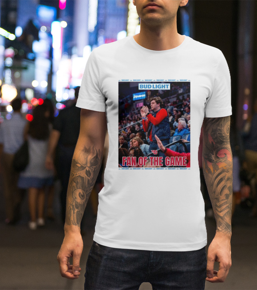 Dayton Basketball Bud Light Fan Of The Game Courtside Highlight T-Shirt